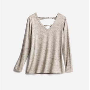 Tan Sweater with back cutout